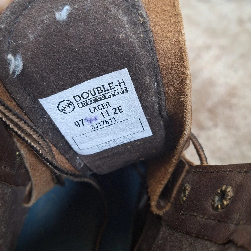 Double H Lacer Kiltie Packer Boots Brown Leather Tall Lace Up Workwear Mens 11